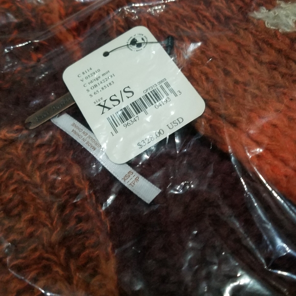 Free People Flury Cardigan Wool Blend Longline Open Front Cider Combo XS/S NWT - Picture 4 of 12